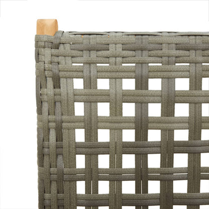 Gartenstuhl Verstellbar 6 Stk. Grau Poly Rattan Massivholz