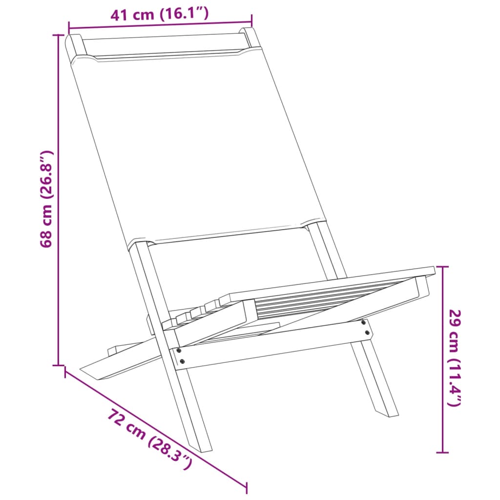 Gartenstühle 6 Stk. Klappbar Cremeweiß Stoff und Massivholz