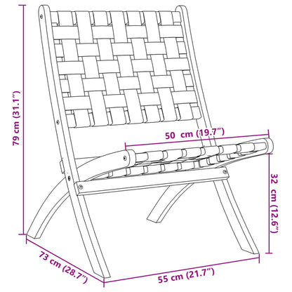 Gartenstühle 2 Stk. Klappbar mit Tisch Rot Massivholz