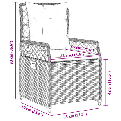 Gartensessel 2 Stk. Verstellbar Beige Poly Rattan