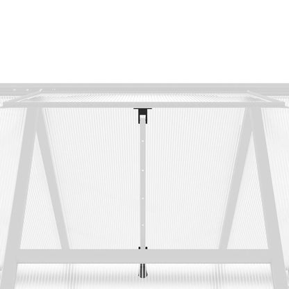 Gewächshaus mit Fundamentrahmen Silbern 169x169x202 Aluminimum