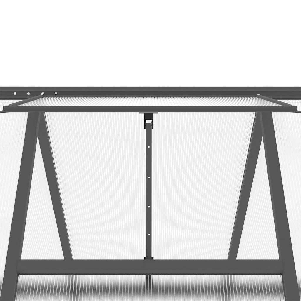 Gewächshaus mit Fundamentrahmen Anthrazit 224x169x195 cm Alu