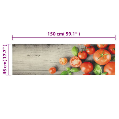 Küchenteppich Waschbar Tomaten 45x150 cm Samt