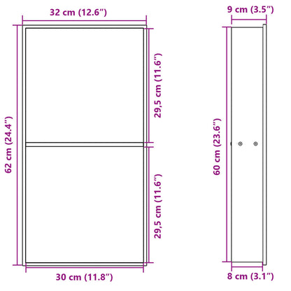 Duschnische Mattschwarz 32x62x9 cm Edelstahl