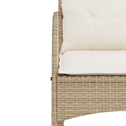 Garten-Schaukelstuhl mit Kissen Beige Poly Rattan