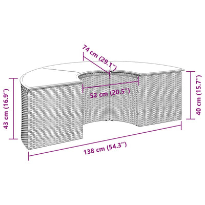 Gartenhocker mit Kissen Schwarz Poly Rattan