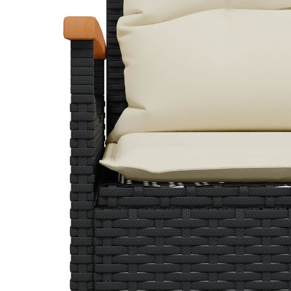 4-tlg. Garten-Sofagarnitur mit Kissen Schwarz Poly Rattan