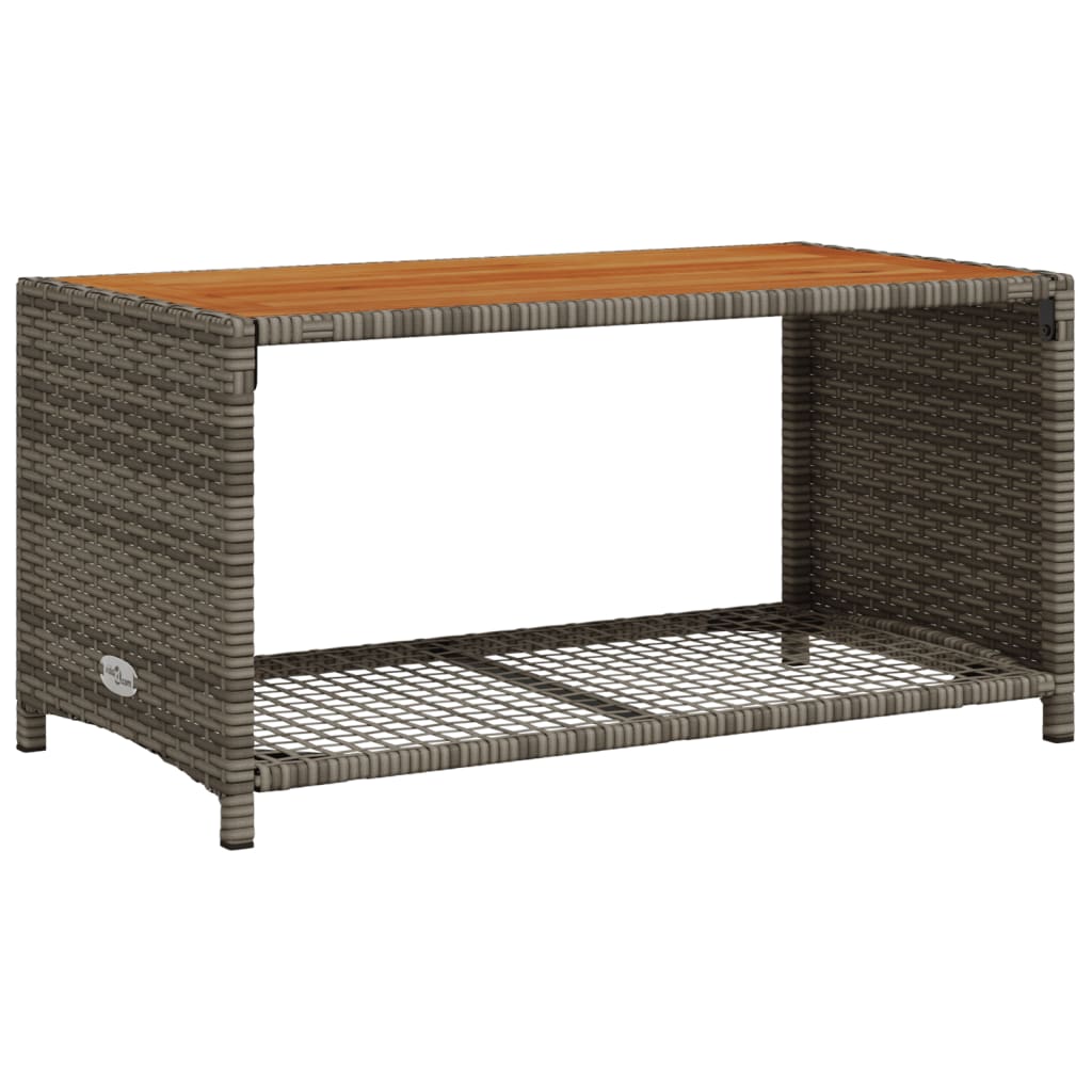 4-tlg. Garten-Sofagarnitur mit Kissen Grau Poly Rattan