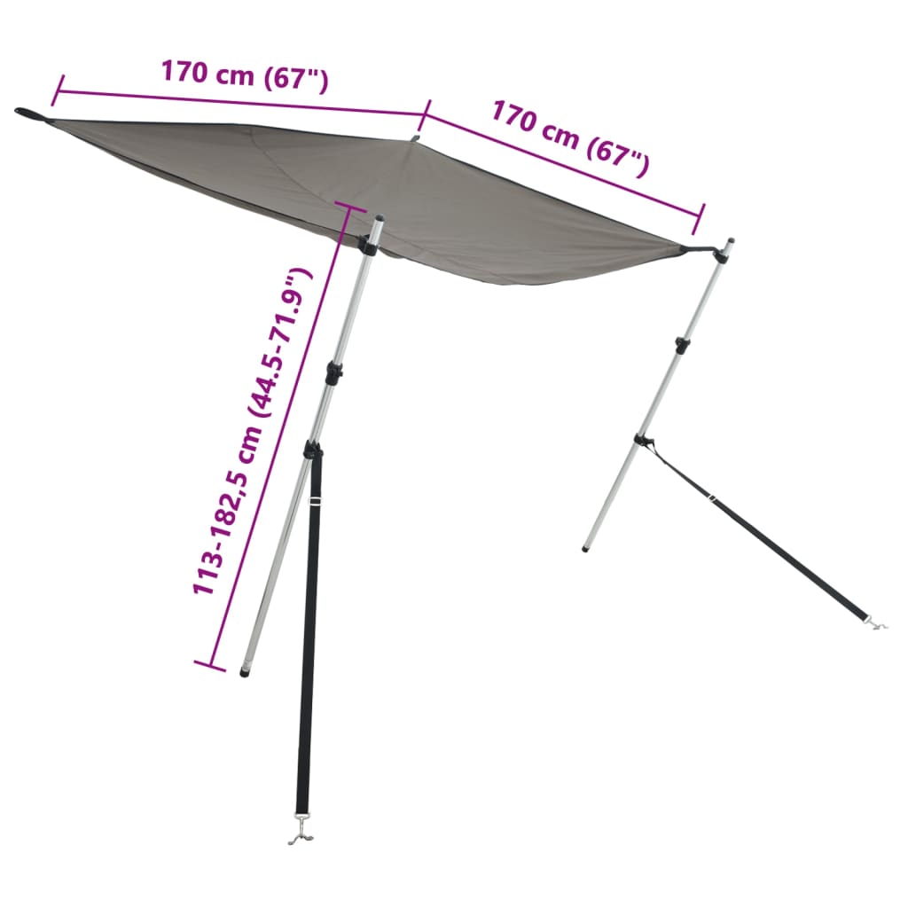 T-Top-Beschattungsverlängerung Anthrazit 170x170x(113-182,5) cm