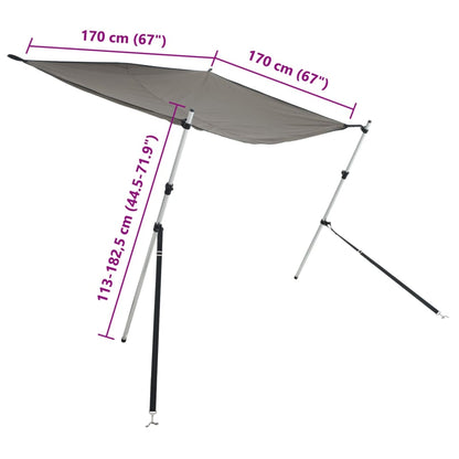 T-Top-Beschattungsverlängerung Anthrazit 170x170x(113-182,5) cm