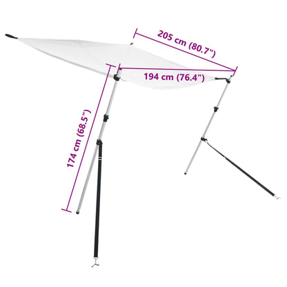 T-Top-Beschattungsverlängerung Weiß 174x205x (115-194) cm