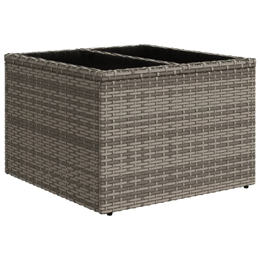 5-tlg. Garten-Sofagarnitur mit Kissen Grau Poly Rattan