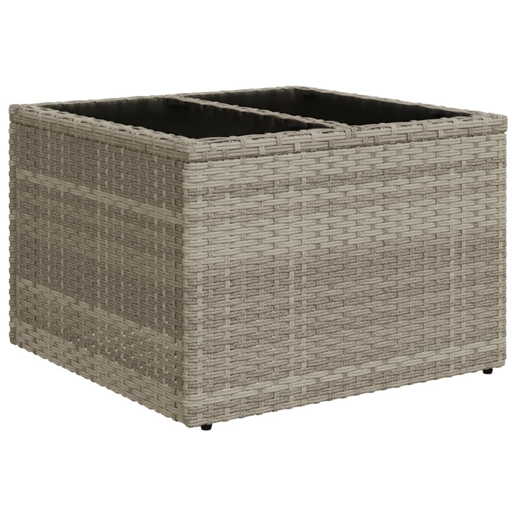 8-tlg. Garten-Sofagarnitur mit Kissen Hellgrau Poly Rattan