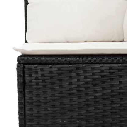 4-tlg. Garten-Sofagarnitur mit Kissen Schwarz Poly Rattan