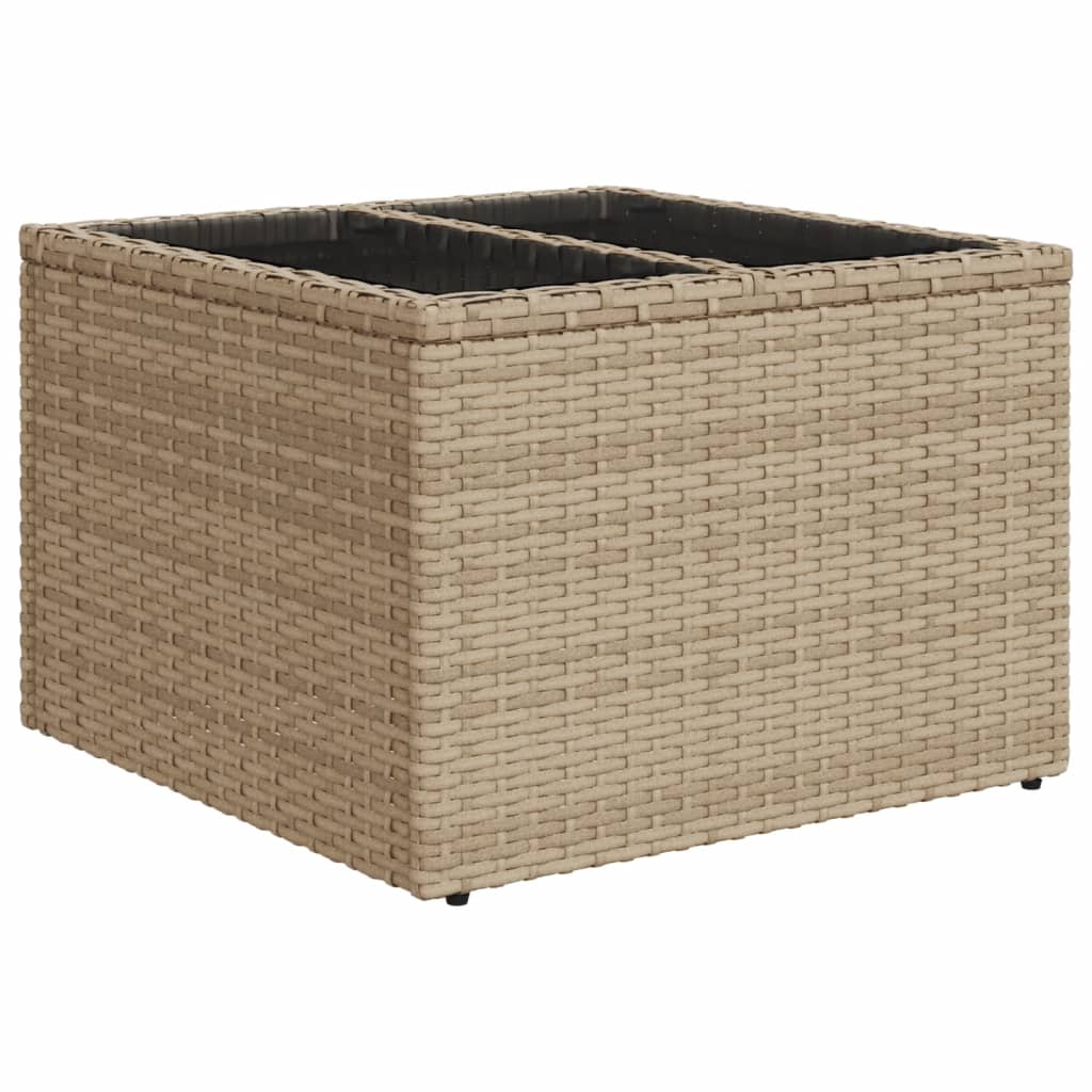 5-tlg. Garten-Sofagarnitur mit Kissen Beige Poly Rattan