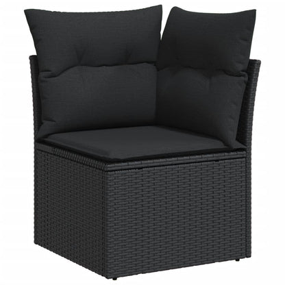 6-tlg. Garten-Sofagarnitur mit Kissen Schwarz Poly Rattan