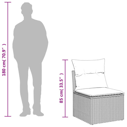 4-tlg. Garten-Sofagarnitur mit Kissen Hellgrau Poly Rattan