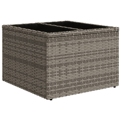 8-tlg. Garten-Sofagarnitur mit Kissen Grau Poly Rattan