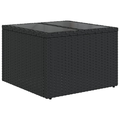 4-tlg. Garten-Sofagarnitur mit Kissen Schwarz Poly Rattan