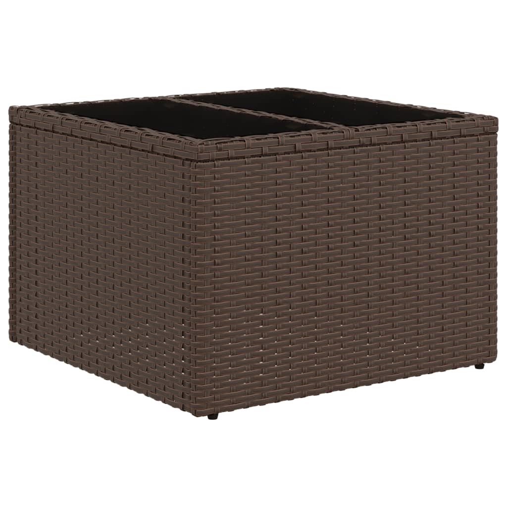 8-tlg. Garten-Sofagarnitur mit Kissen Braun Poly Rattan