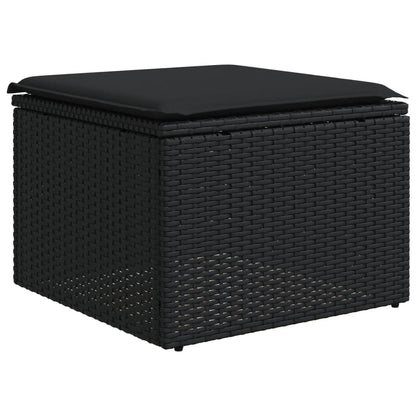 4-tlg. Garten-Sofagarnitur mit Kissen Schwarz Poly Rattan