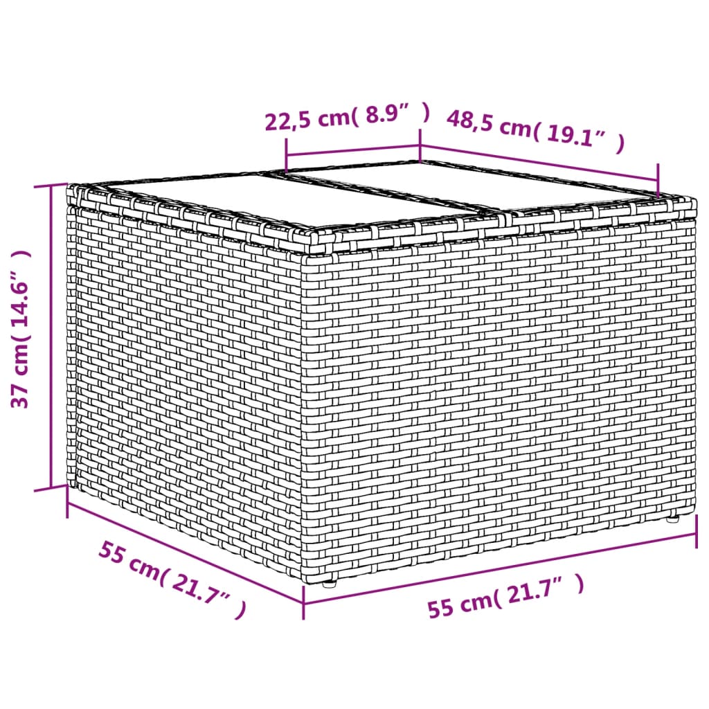 10-tlg. Garten-Sofagarnitur mit Kissen Schwarz Poly Rattan