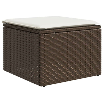 11-tlg. Garten-Sofagarnitur mit Kissen Braun Poly Rattan