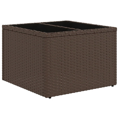 11-tlg. Garten-Sofagarnitur mit Kissen Braun Poly Rattan