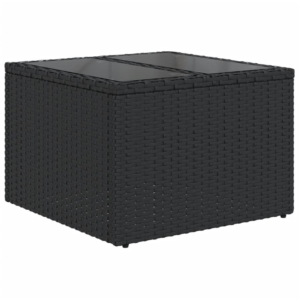 8-tlg. Garten-Sofagarnitur mit Kissen Schwarz Poly Rattan