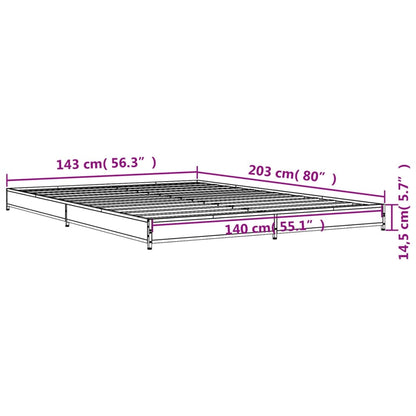 Bettgestell Schwarz 140x200 cm Holzwerkstoff und Metall