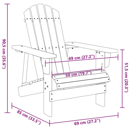 Adirondack-Stuhl Weiß 69x85x90,5 cm Massivholz Tanne