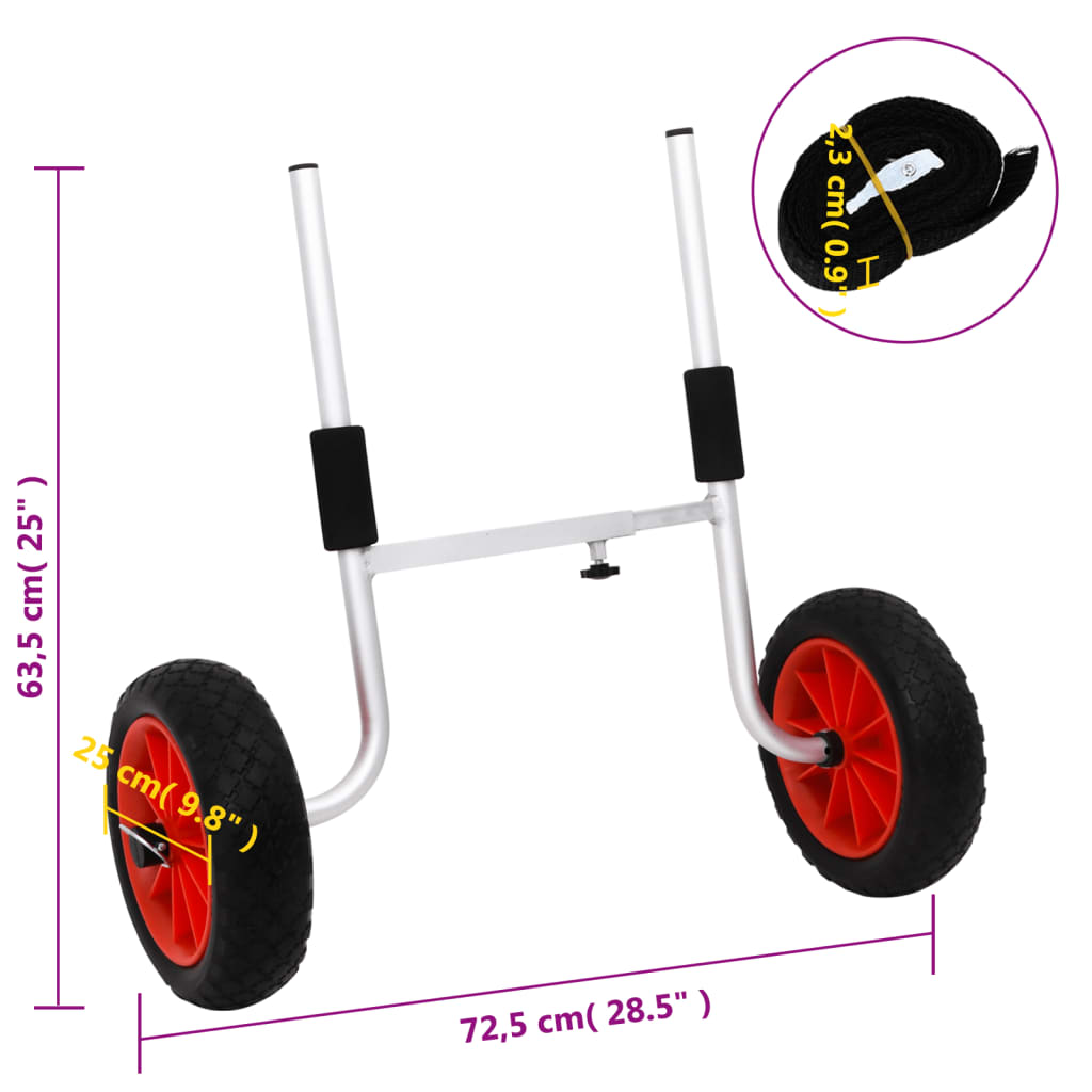 Kajak-Trolley Abnehmbar 100 kg Aluminium