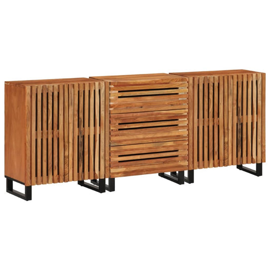 Sideboard 3 Stk. 60x34x75 cm Massivholz Akazie