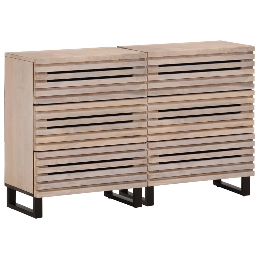 Sideboard 2 Stk. 60x34x75 cm Massivholz Mango