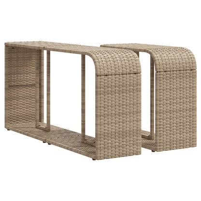 11-tlg. Garten-Sofagarnitur mit Kissen Beige Poly Rattan