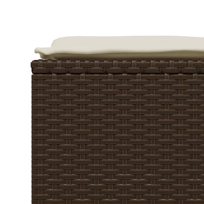 5-tlg. Garten-Sofagarnitur mit Kissen Braun Poly Rattan