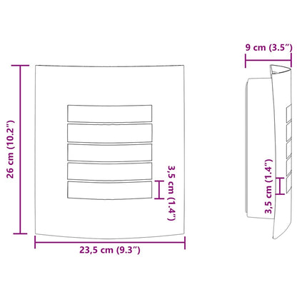 Außenwandleuchte Schwarz 23,5 x 9 x 26 cm Edelstahl und Plastik