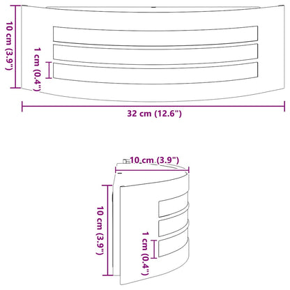 Außenwandleuchte Silber 32 x 10 x 10 cm Edelstahl und Plastik