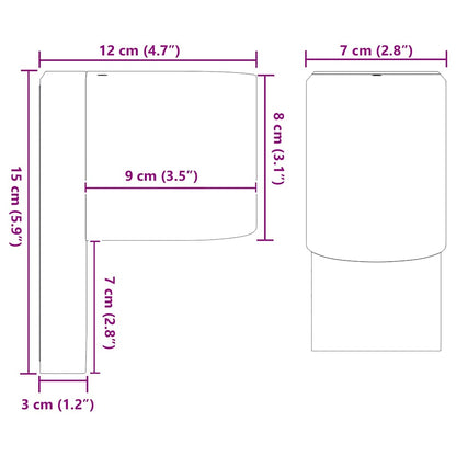 Außenwandleuchte Schwarz 12 x 7 x 15 cm Edelstahl