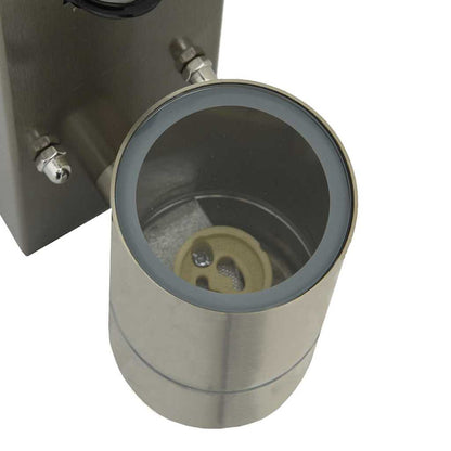 Außenwandleuchte Silber 6,5 x 10,5 x 16 cm Edelstahl und Glas