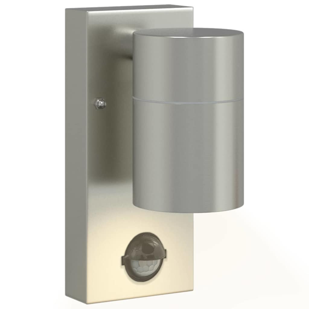 Außenwandleuchte Silber 6,5 x 10,5 x 16 cm Edelstahl und Glas