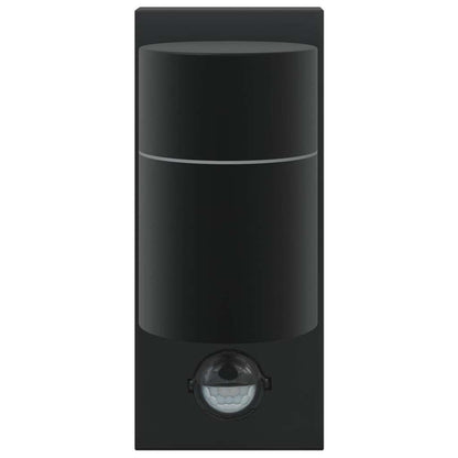 Außenwandleuchte Schwarz 6,5 x 10,5 x 16 cm Edelstahl und Glas