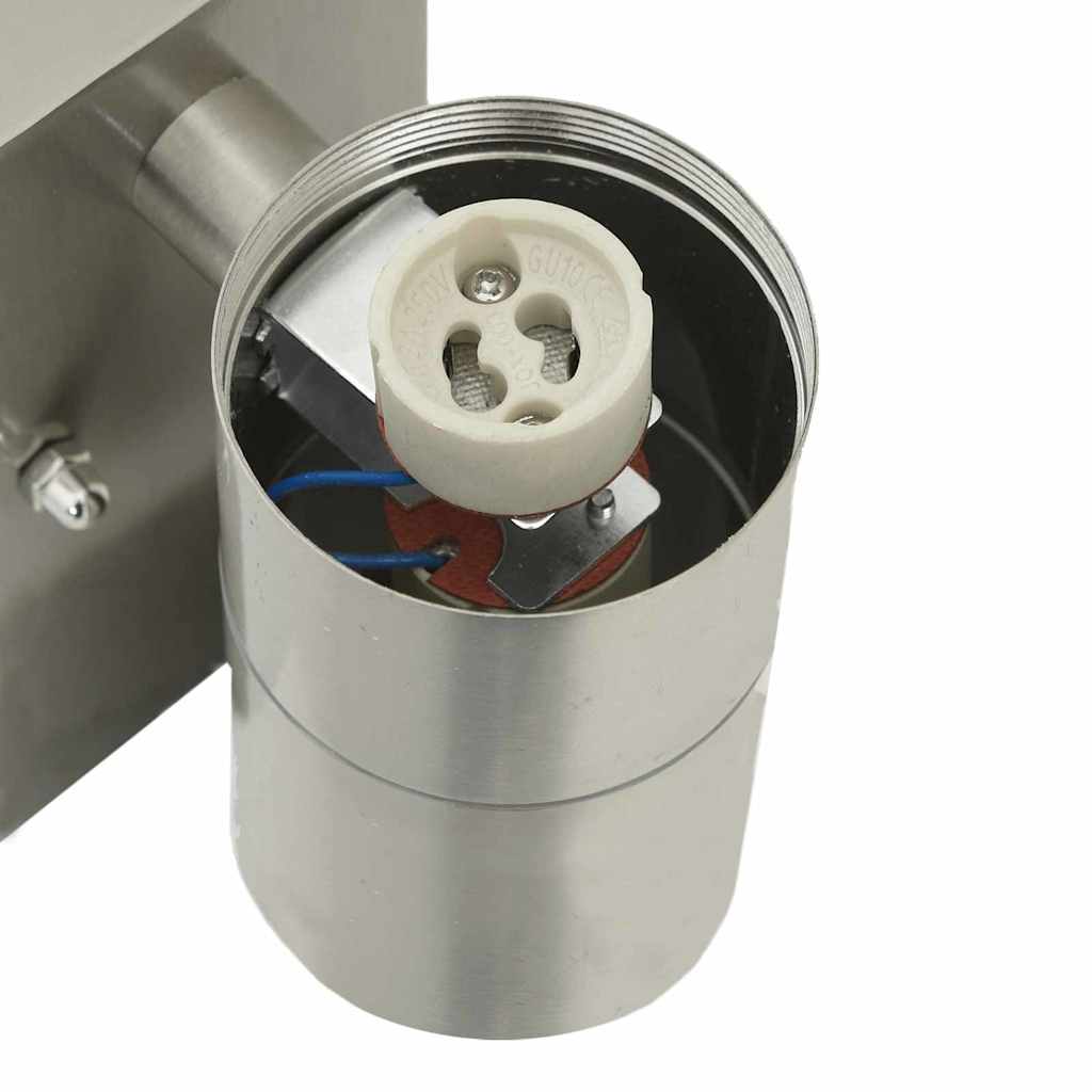 Außenwandleuchte 2 pcs Silber 7 x 10 x 22 cm Edelstahl und Glas