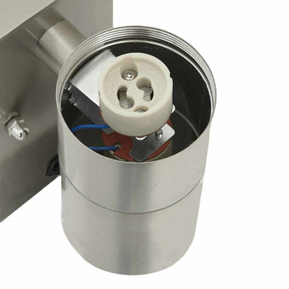 Außenwandleuchte Silber 7 x 10 x 22 cm Edelstahl und Glas