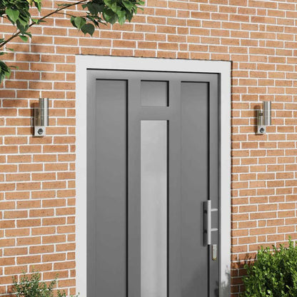 Außenwandleuchte 2 pcs Silber 7 x 10 x 22 cm Edelstahl und Glas