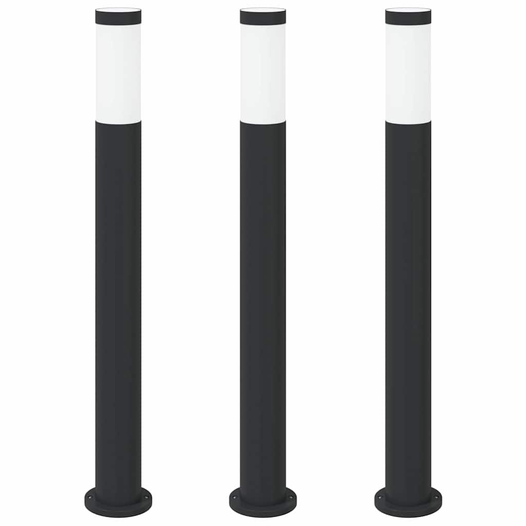 Pollerleuchten 3er 80 cm Edelstahl IP44