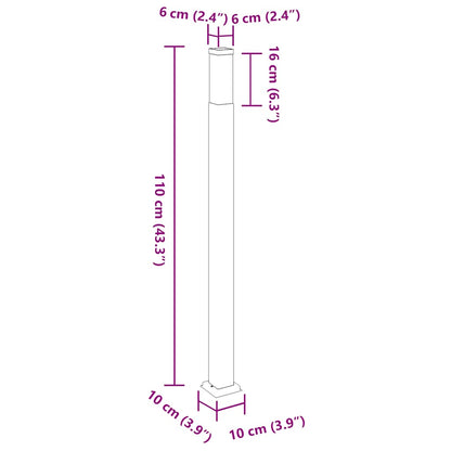 Pollerleuchte 110 cm Edelstahl IP44