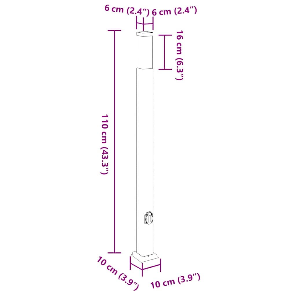 Pollerleuchten mit Auslass 3 Stk. 110 cm Edelstahl IP44