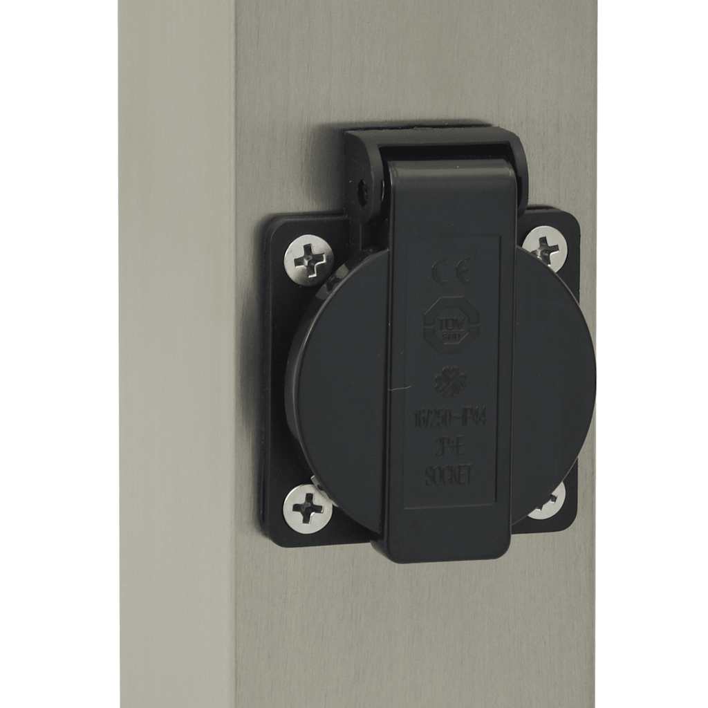 Pollerleuchte mit Sensor&Steckdose 80 cm Edelstahl IP44