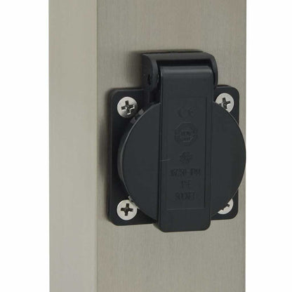 Pollerleuchten mit Sensor&Steckdose 3 Stk. 80 cm Edelstahl IP44